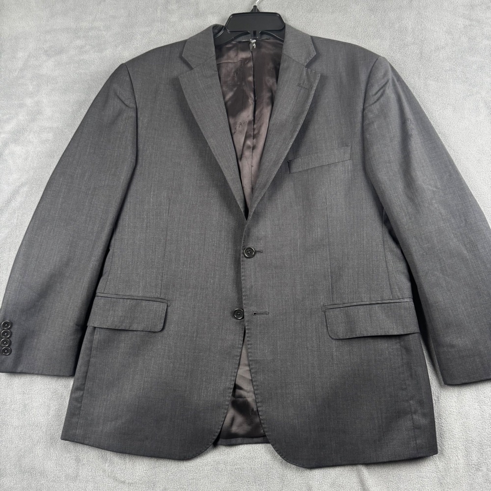 Saks Fifth Avenue Ermenegildo Zegna Wool Silk Suit Jacket Gray 42R Italy 5362
